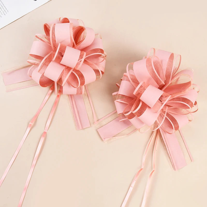 2/4/10Pcs Wedding Car Bow Ribbons Christmas Gift Wrap Packaging Decoration DIY Craft Flowers Birthday Party Supplies Valentines Good Vibrations