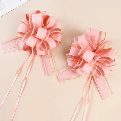 2/4/10Pcs Wedding Car Bow Ribbons Christmas Gift Wrap Packaging Decoration DIY Craft Flowers Birthday Party Supplies Valentines Good Vibrations