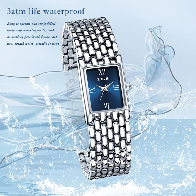 LIGE new 2025 women's watch quartz stainless steel strap women watches luxury casual waterproof retro fashion ladies watch reloj Good Vibrations