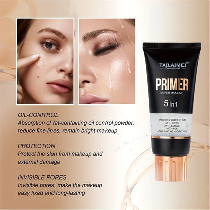 Waterproof Base Transparent Gel Makeup Primer - Full Coverage Matte Foundation With Color Retention, Natural Avocado And Rose Ex Good Vibrations