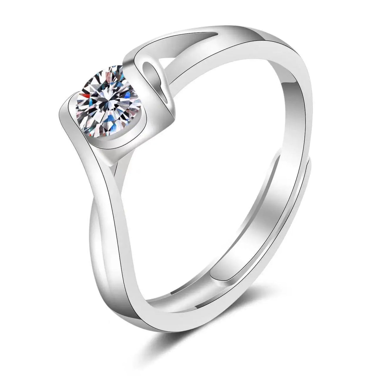 925 Sterling Silver Ring Hot AAA Zircon adjustable Size Engagement Rings For Women Wedding Ring Party Fashion Nice Jewelry Gift Good Vibrations