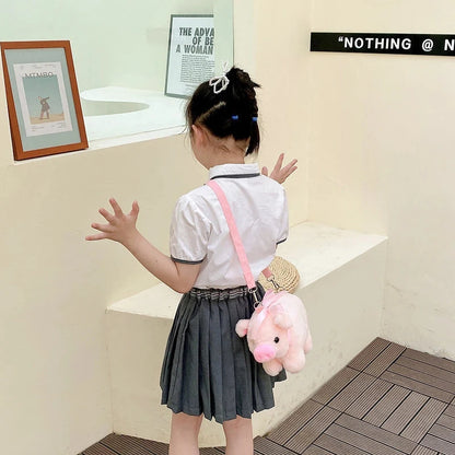 Piglet Plush Bag for Girl Korean Version Large Capacity Lady Shoulder Bag Cartoon Ins Cute Doll Messenger Bag Handbags Crossbody Good Vibrations