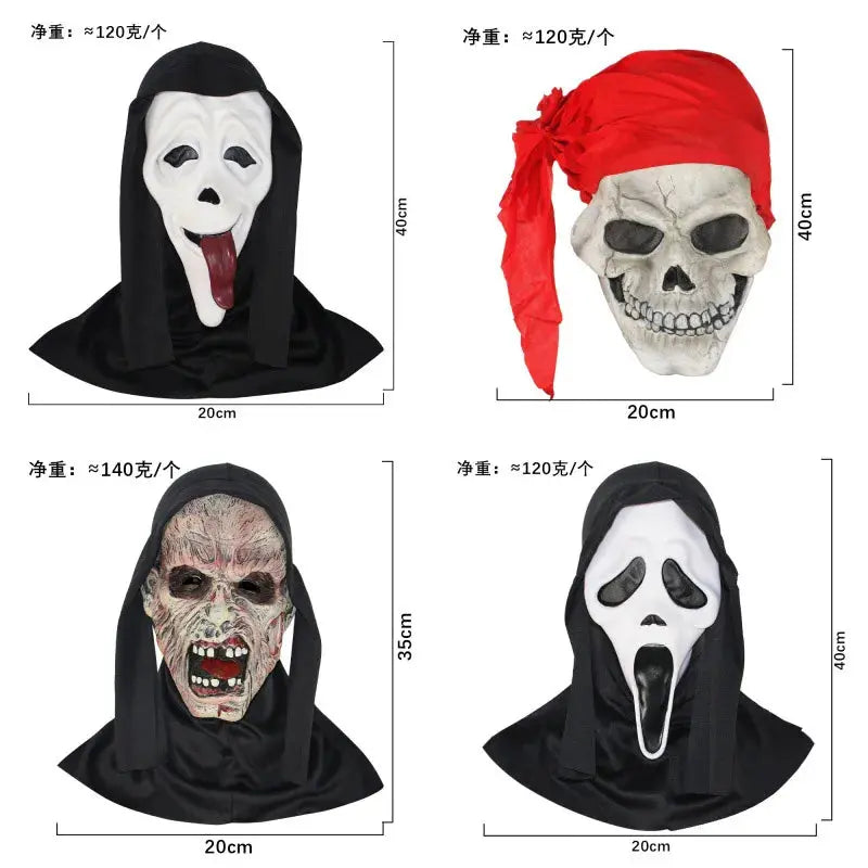 Ghost Face Scream Movie Horror Mask Halloween Killer Cosplay Adult DIY Costume Accessories Halloween Props Good Vibrations