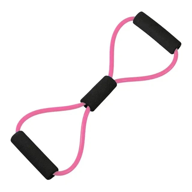 TPE 8 Word Fitness Yoga Gum Resistance Rubber Bands Fitness Elastic Band Fitness Equipment Expander Workout Gym Exercise Train Good Vibrations