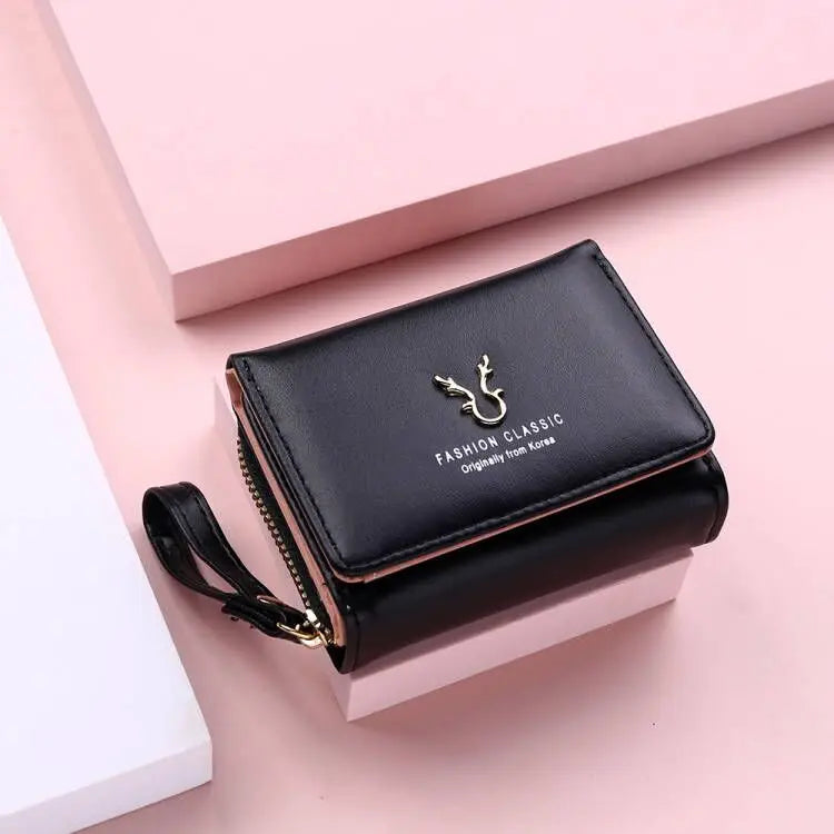 Luxury Brand Women's Small Wallet Female Card Holder Short Wallets with Coin Purse for Woman Ladies PU Leather Hasp Mini Clutch Good Vibrations