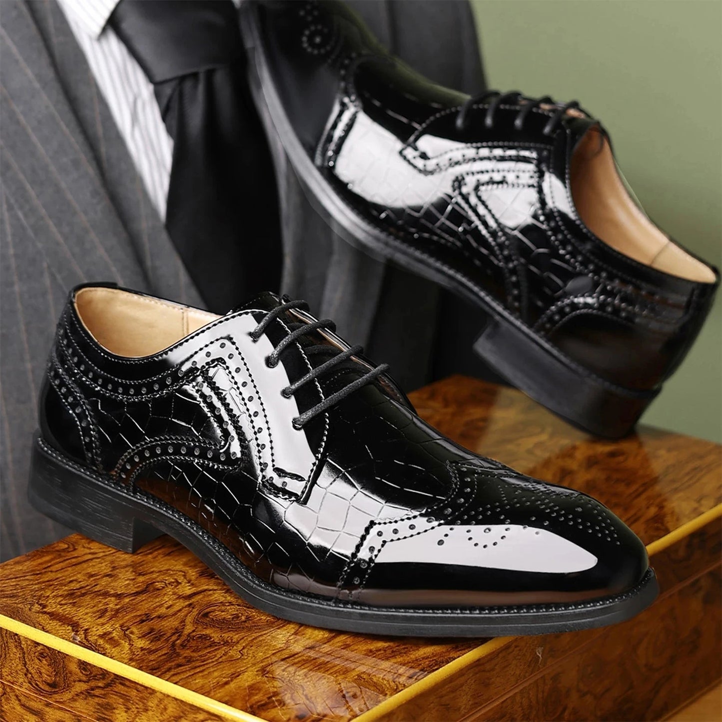 Men's Formal Dress Shoes Oxford Modern Party Tie-up Wedding Office Spring and Autumn Shoes Good Vibrations