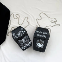 Women Gothic Crossbody Bag Versatile Gothic Crossbody Pouch Zipper Casual Satchel Bag PU Leather Novelty Halloween Cellphone Bag Good Vibrations