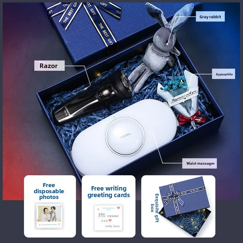 Men's birthday gift for boys, boyfriend, husband, dad, high-end gift box, waist massager, eye sunglasses. Good Vibrations