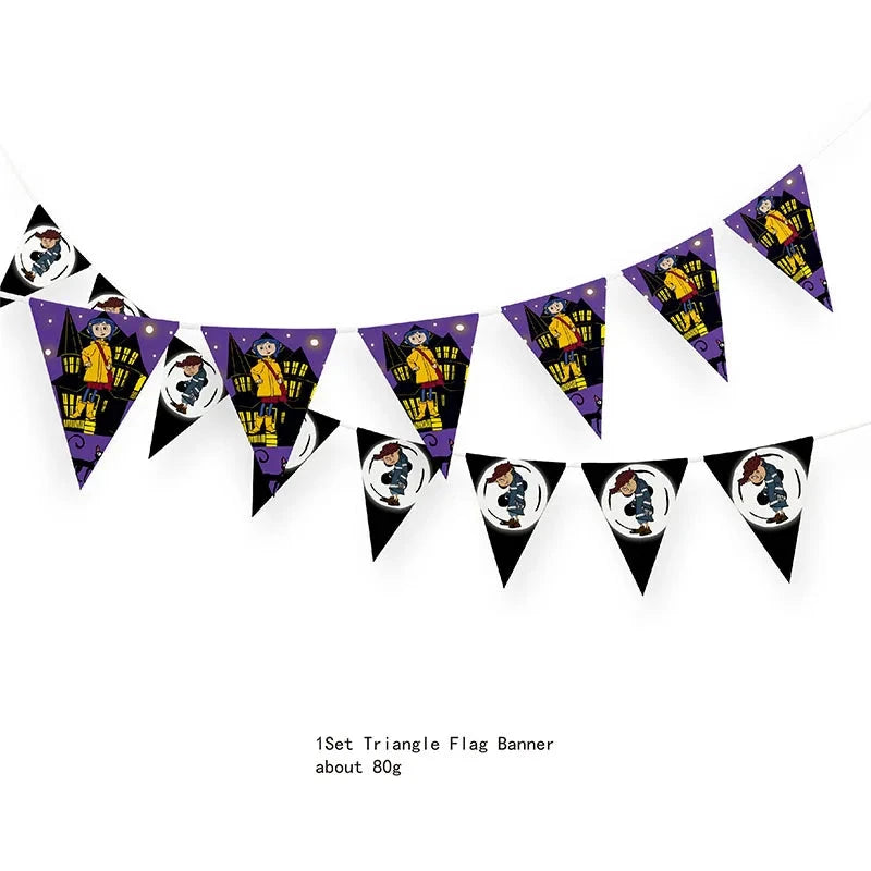 Coraline Birthday Party Decorations Supplies Coraline Balloons Decoration Happy Birthday Disposable Tableware Paper Party for Ki Good Vibrations