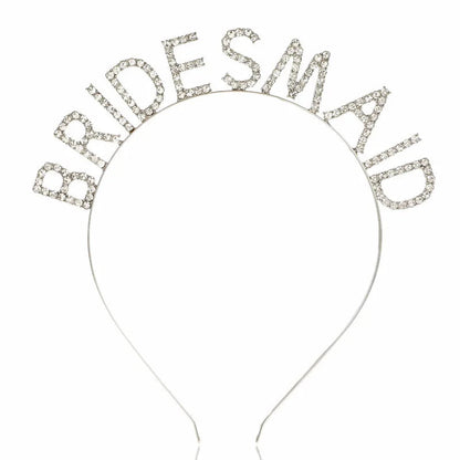 Bridesmaid Hair Accessories Rhinestone Headband Maid Of Honour Crystal Hairbands Team Bride Wedding Shower Party Jewelry Good Vibrations