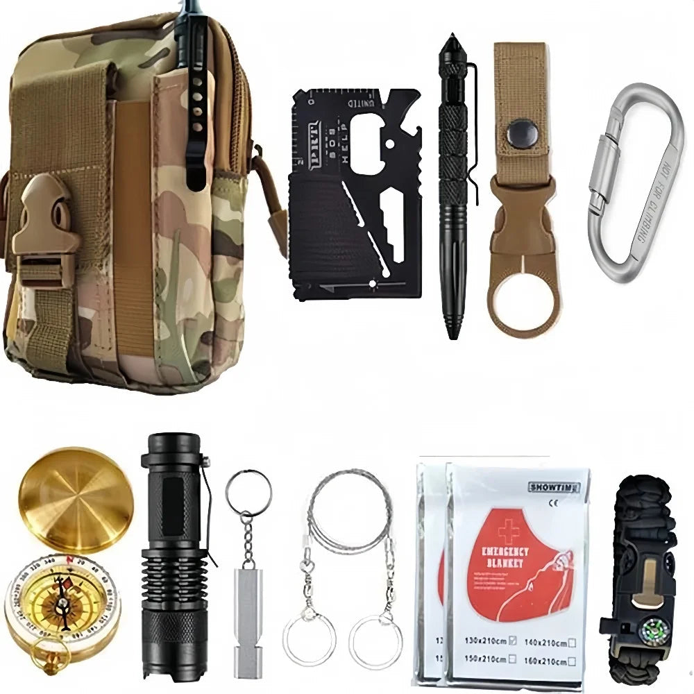 Outdoor Adventure Survival Kit SOS Emergency First Aid Kit Camping Equipments Medical Bag Self-defense EDC Pouch ifak Good Vibrations