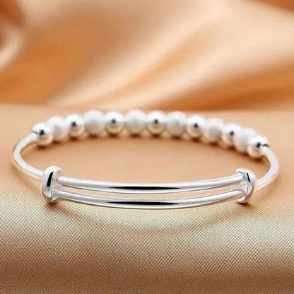 Charms  Silver Color Luxury Beads Bracelets Bangles Cute For Women Fashion Party Wedding Jewelry Adjustable Good Vibrations