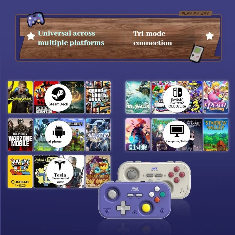 IINE Retro Mini Game Controller Switch2 Controller Wake Up Portable Page Flipping Streaming Simulator Android Ios Pc Car Ns2 Good Vibrations