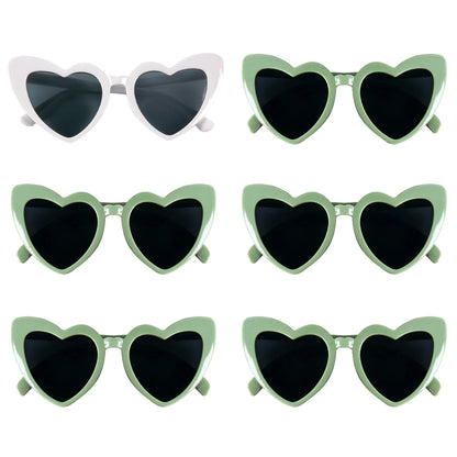 12/6pcs Wedding Bridesmaid Gifts Bridesmaid Hair Ties Scrunchies Heart Shaped Sunglasses Bachelorette Hen Party Bridal Favors Good Vibrations