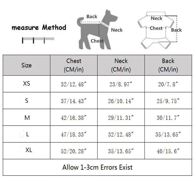 Dog Winter Clothes Warm Costume Tracksuit Dog Jumpsuit Pyjamas Wrapped Belly Puppy Cat Onesie Overalls For Small Dogs York XS-XL Good Vibrations