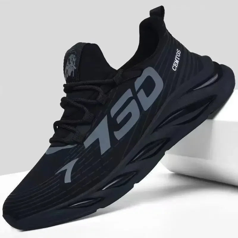 Summer men's casual versatile shoes, fashionable sports shoes, breathable running shoes, outdoor walking training tennis shoes Good Vibrations