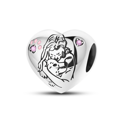 Heart Shape 925 Sterling Silver Family Lover Affection Pendant Charm Beads Fit Original Bangle Bracelet DIY Jewelry For Women Good Vibrations