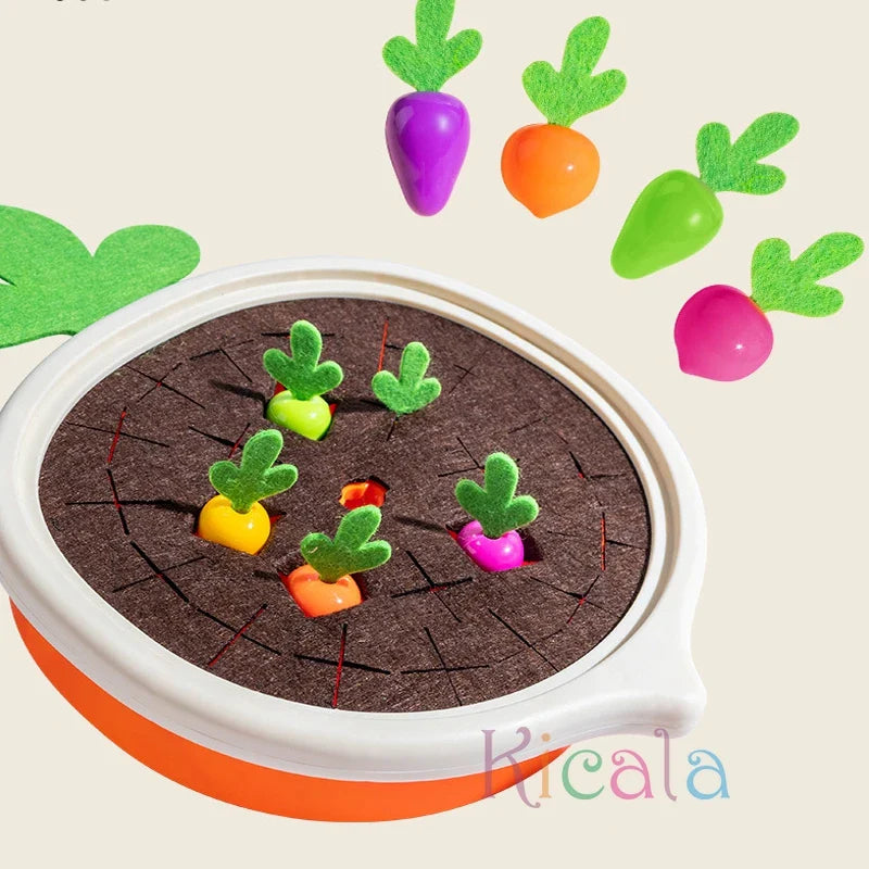 Baby Montessori Toys For Toddler Toys Educational Colorful Shape Toy Pull Carrot Set Counting Discouvery Toys For Kids Learning Good Vibrations