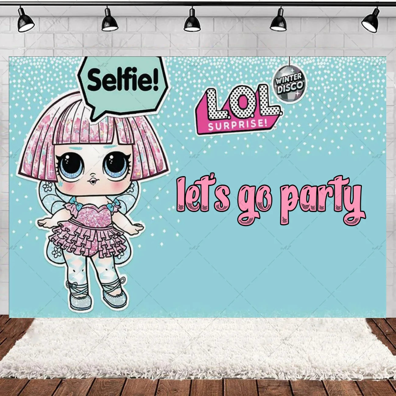Girl Surprise Theme Backdrop Cute Shiny Doll Birthday Party Decoration Pink Latex Balloon Disposable Tableware Plate Cake Topper Good Vibrations