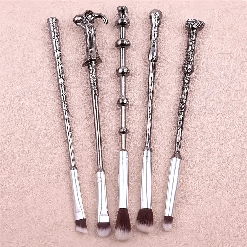 Magic Wand Makeup Brushes Set - 5pcs Foundation Blending Blush Eyeshadow Lip Powder Brush Beauty Tools Good Vibrations