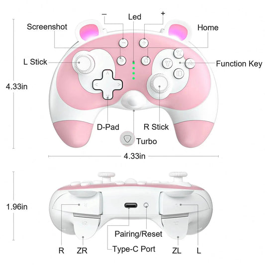 Switch Pro Controller Cartoon Style Wireless Bt Gamepad For Nin-Tendo Good Vibrations