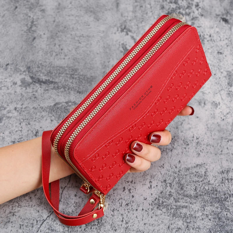 2024 New Purse Ladies Long Zipper Wallet Fashion Embossed Large-capacity Mobile Phone Pocket Purse Good Vibrations
