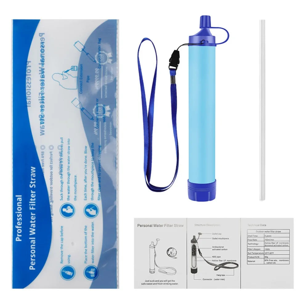 Mini Mini Water Filter Straw Straw Purifier Purification Water Filter Direct Drinking Survival Drinking Water Filtering Straw Good Vibrations