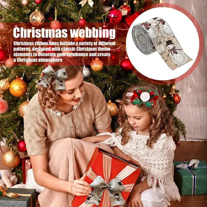 Christmas Ribbon Holiday Wreath Tie Decorative Bow Accessories Wired Edge Ribbon  Holiday Packaging Streamer  ﻿ Good Vibrations