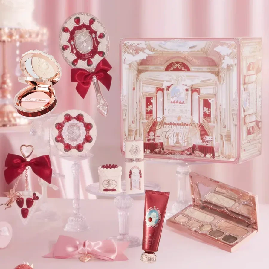 Flower Knows Strawberry Cupid Box Collection Make Up Sets Cosmetics Full Set Palette Pressed Powder Blush Lipstick Mystery Box Good Vibrations