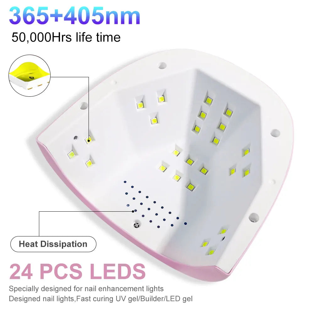 24/6 LED UV Lamp for Nails Gel Polish Drying With LED Display And Motion Sensing Professional Manicure Lamp Dryer Home Use Tool Good Vibrations