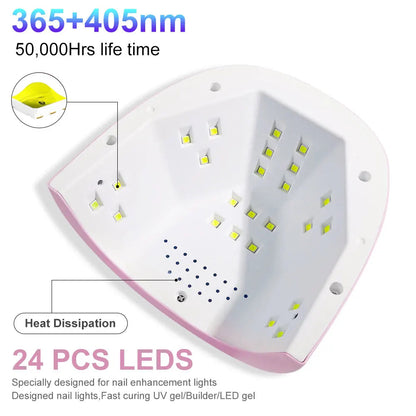 24/6 LED UV Lamp for Nails Gel Polish Drying With LED Display And Motion Sensing Professional Manicure Lamp Dryer Home Use Tool Good Vibrations