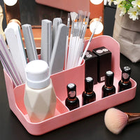 Makeup Organizer Box Cosmetic Storage Box for Bathroom Office Desktop for Brush Lotion Lipstick Nail Polish Container Good Vibrations