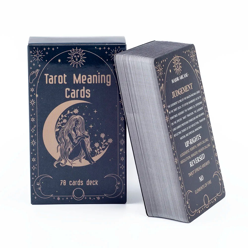 Meaning Tarot Cards 78 Cards Deck English Visions Divination Edition Board Game for Beginners Pocket Size Tarot Learning Deck Good Vibrations