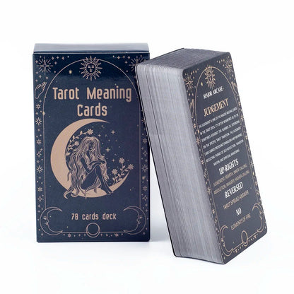 Meaning Tarot Cards 78 Cards Deck English Visions Divination Edition Board Game for Beginners Pocket Size Tarot Learning Deck Good Vibrations