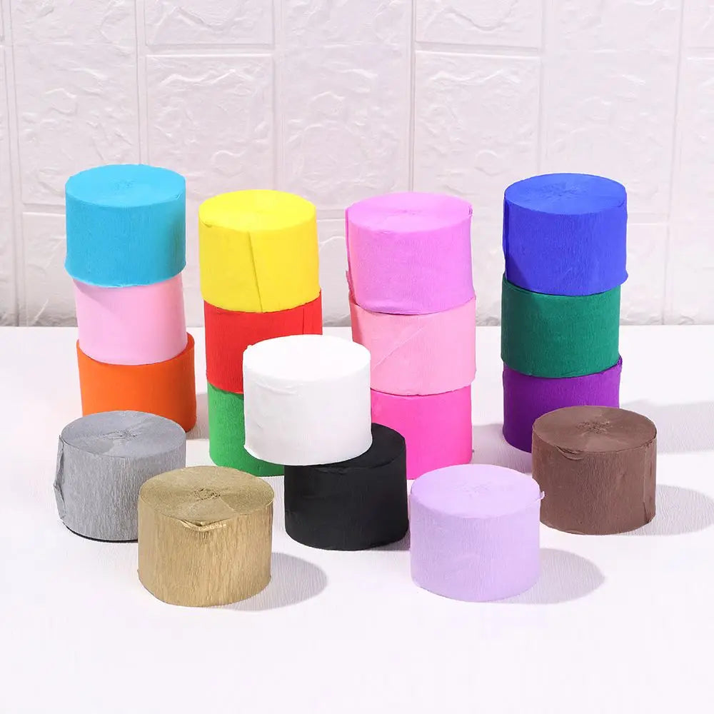 1 Roll DIY Party Supplies Baby Shower Decoration Garland Photography Backdrops DIY Paper Crepe Paper Streamers Wedding Decor Good Vibrations