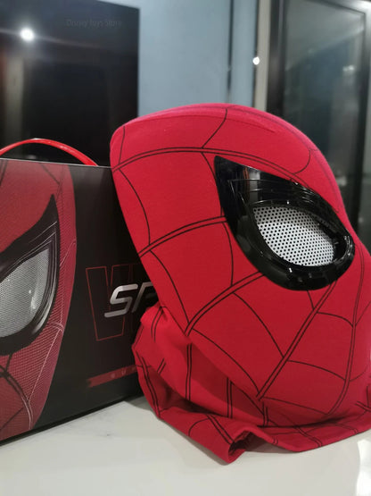 Spider Man Can Blink Masks Cosplay Miles Headgear Moving Eyes Model Party Props Elastic Toys Adults Kids HalloweenChristmasGifts Good Vibrations