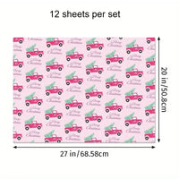 1set Christmas Gift Wrapping Paper with Snowmen, Gingerbread Men,Hearts & Balloons - Pastel Winter Theme with & White Snowflakes Good Vibrations