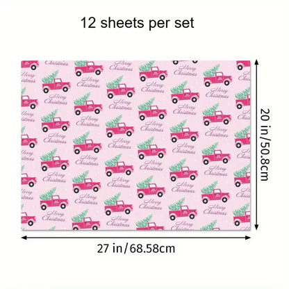 1set Christmas Gift Wrapping Paper with Snowmen, Gingerbread Men,Hearts & Balloons - Pastel Winter Theme with & White Snowflakes Good Vibrations