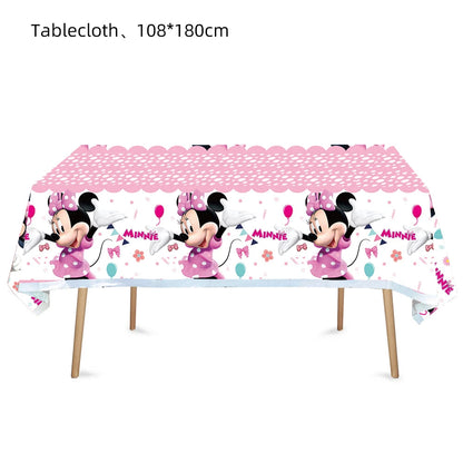 Minnie Mouse Birthday Decoration Disposable Cups Plates Tablecloth Cake Latex Balloon Baby Shower Kids Girls Party Supplies Good Vibrations