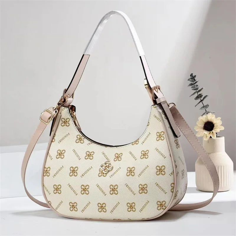 Elegant Leather Crossbody Messenger Bag - Unique Solid Color Commuter Purse with Retro Parisian Designer Details Good Vibrations