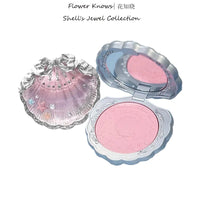 Flower Knows Shell's Jewel Collection Embossed Blush Matte  Powder Satin Highly Pigmented Lightweight Smooth Finish for Cheeks Good Vibrations