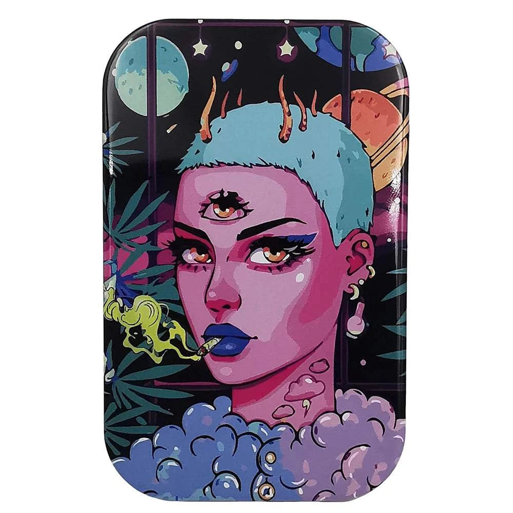 Tinplate Cigarette Case Tobacco Storage Box Flip Cap Humidor Rolling Paper Box Jewelry Candy Coin Key Fishing Organizer Sealed Good Vibrations Adult Super Store