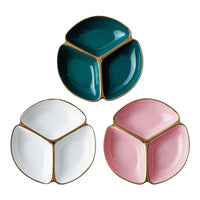 Divided Plate Portion Control Three-grid Dinner Plate for Lunch Adult Dinner Good Vibrations