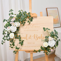 2pcs Artificial Wedding Arch Flowers for Sign, Floral Swag Dusty Decor for Reception Ceremony Backdrop Sweetheart Table Good Vibrations