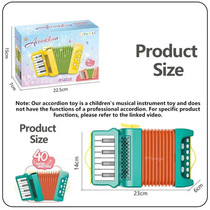 Toddler Accordion Toy - Musical Instrument for Kids, Early Music Exploration Gift for Boys & Girls 3 Years Good Vibrations