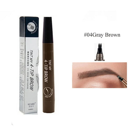4D Microblading Eyebrow Pen 4 Forks Tip Eyebrow Tattoo Pencil Long Lasting Fine Sketch Liquid Eye Brow Make Up Good Vibrations
