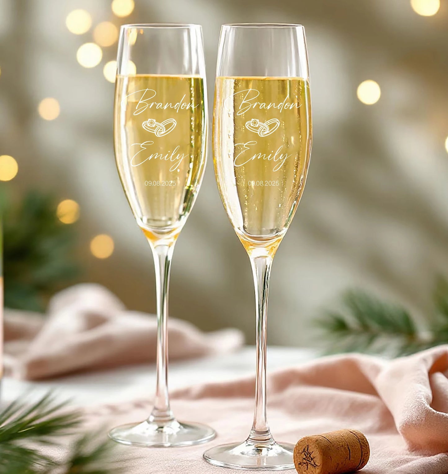 Set of 2 Personalized Mr. And Mrs. Wedding Toasting Flutes Wedding Glasses Custom Bride and Groom Toasting Glasses Good Vibrations