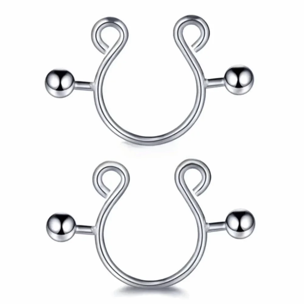 2pcs/set Steel Nipple Clip Rings Round Screw Faux Nipple Faux Nipple Shield Fashion Accessory Clip Design Good Vibrations