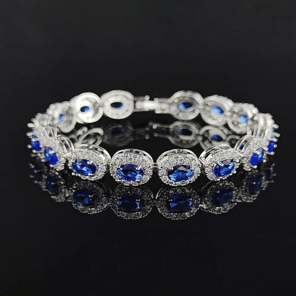 2024 New Luxury Blue Red Green Black Color Bracelet Bangle for Women Anniversary Gift Jewelry Wholesale S6923 Good Vibrations