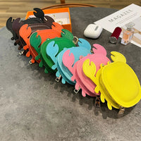 Crab Coin Purse Bag Charm Pendant,Mini Wallet Zipper Pouch for Earphone Storage,Backpack Handbag Hanging Decoration Accessories Good Vibrations